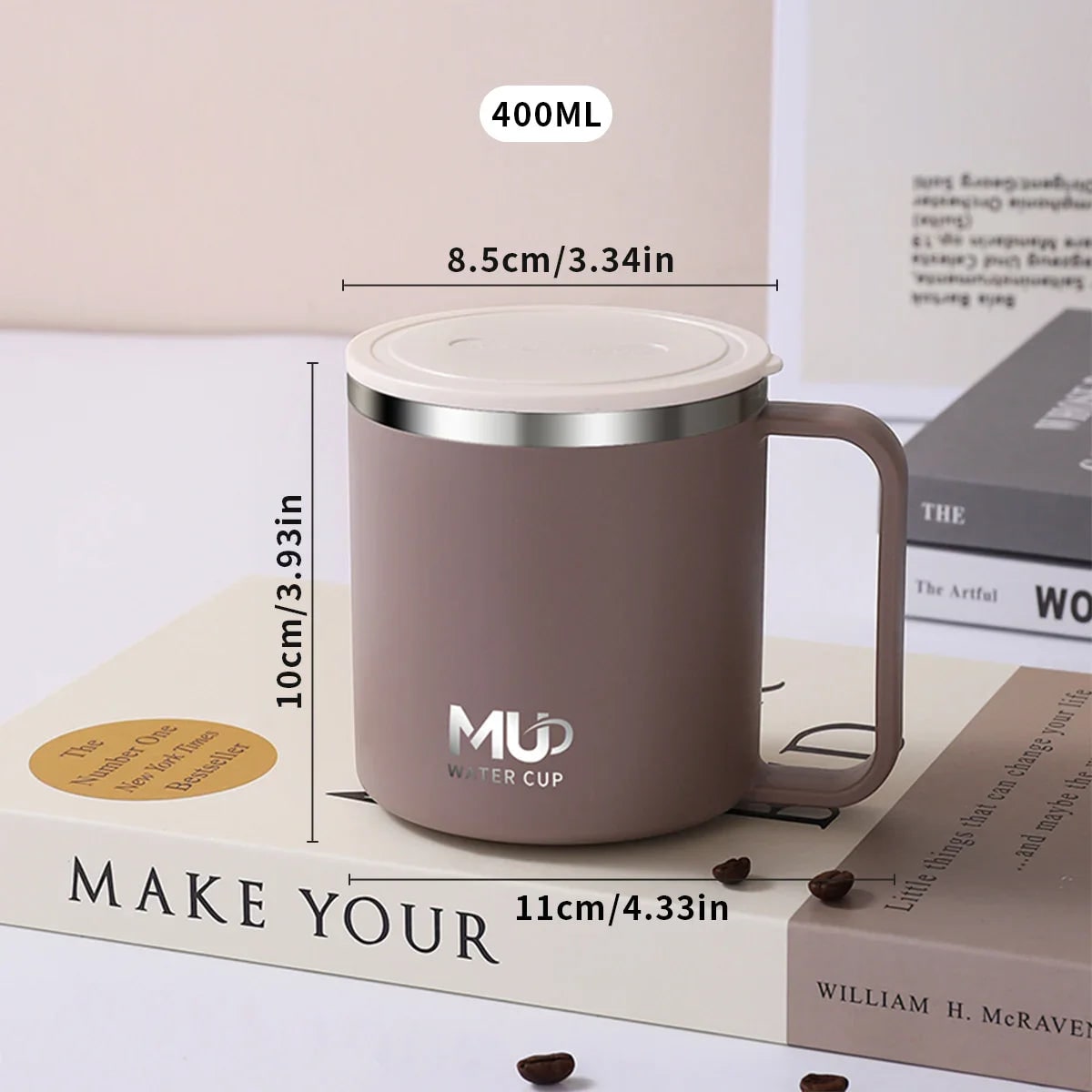 Insulated Stainless Steel Coffee Mug with Double Wall Lid and Handle for Travel 8 Oz - Image 12