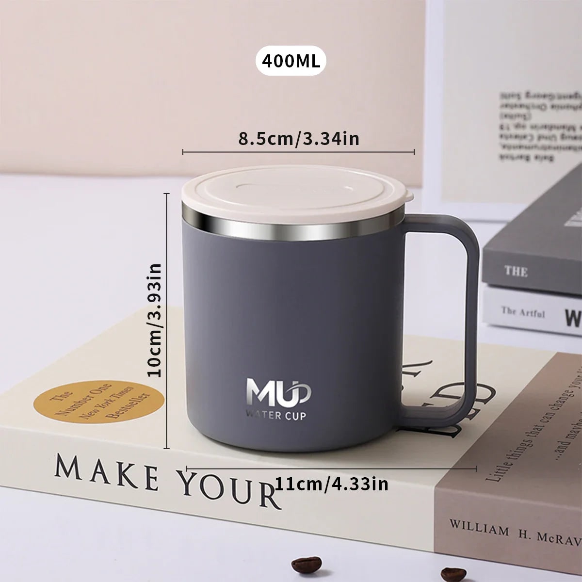 Insulated Stainless Steel Coffee Mug with Double Wall Lid and Handle for Travel 8 Oz - Image 14