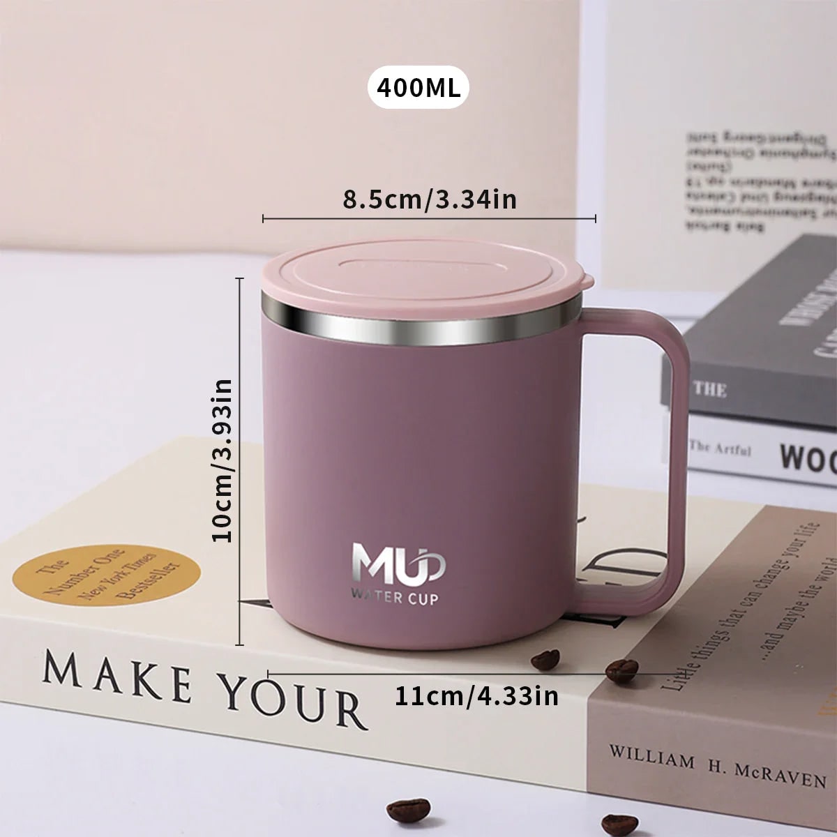 Insulated Stainless Steel Coffee Mug with Double Wall Lid and Handle for Travel 8 Oz - Image 15