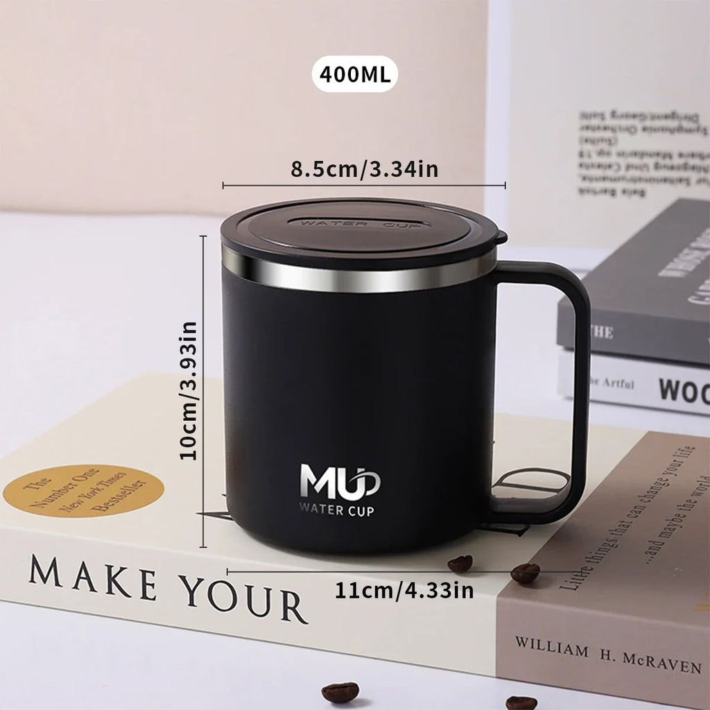 Insulated Stainless Steel Coffee Mug with Double Wall Lid and Handle for Travel 8 Oz - Image 17