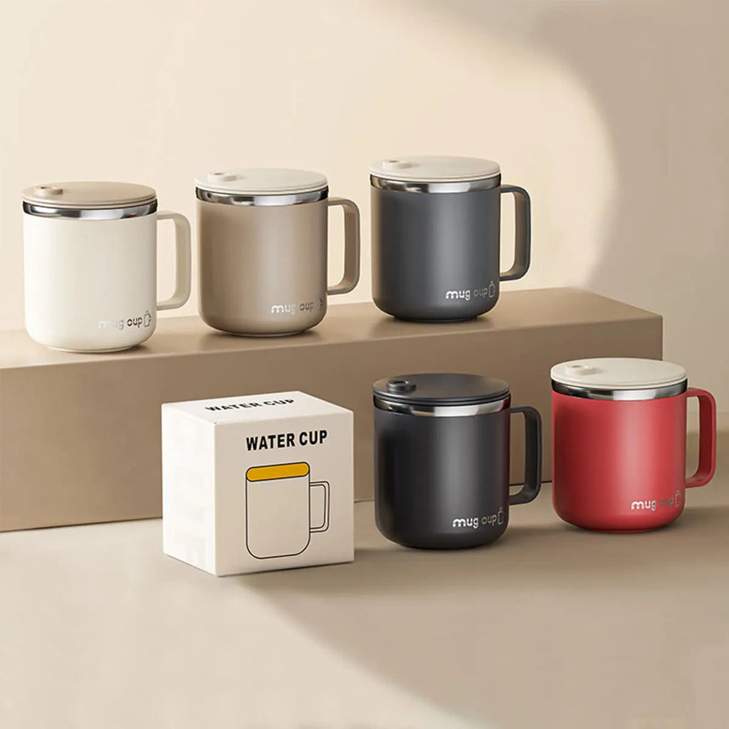 Insulated Stainless Steel Coffee Mug with Double Wall Lid and Handle for Travel 8 Oz - Image 3