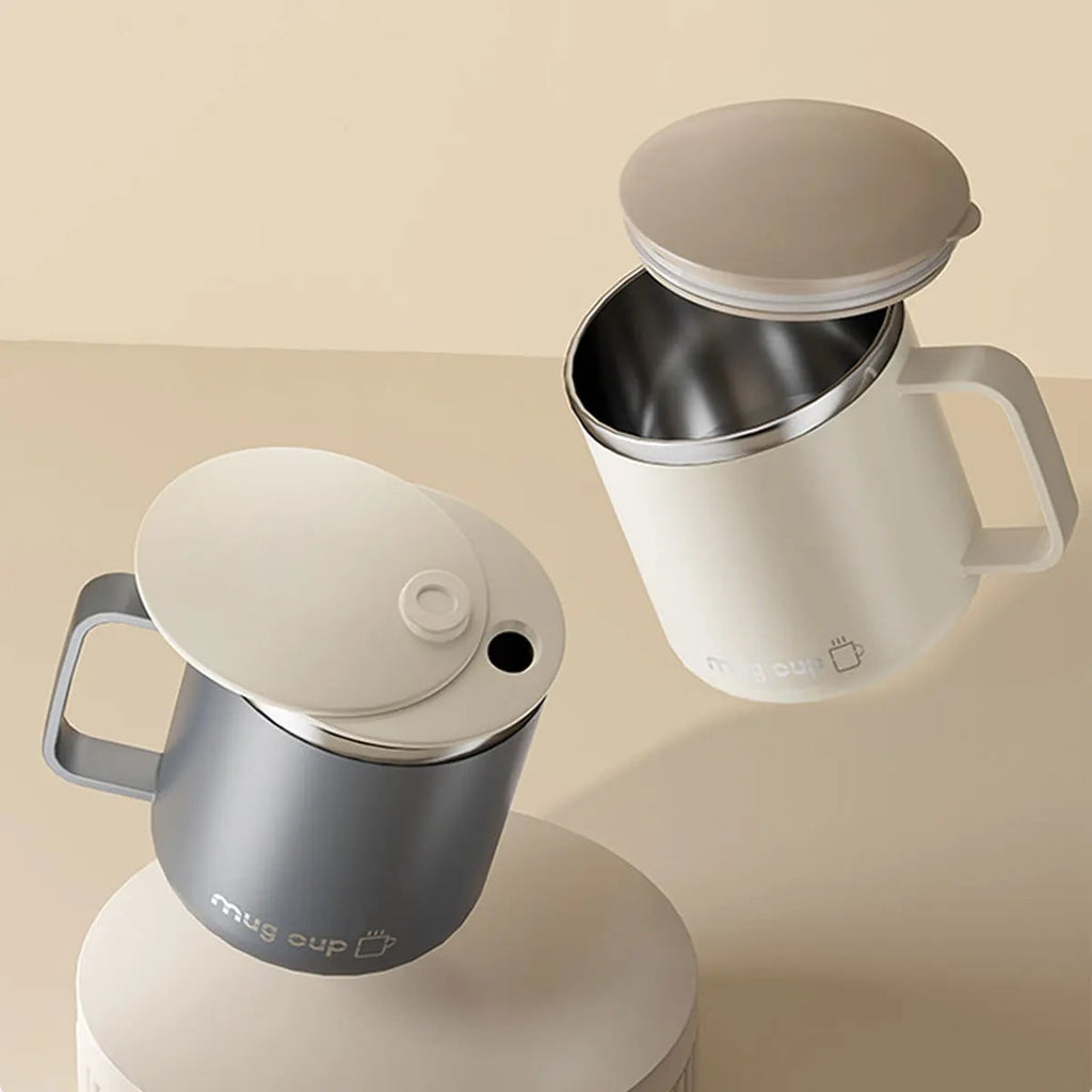 Insulated Stainless Steel Coffee Mug with Double Wall Lid and Handle for Travel 8 Oz - Image 4