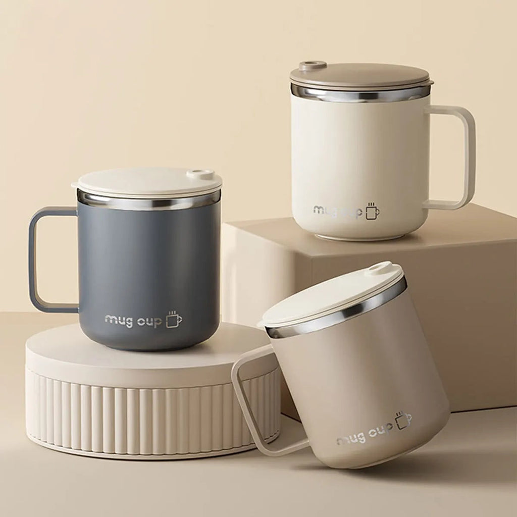 Insulated Stainless Steel Coffee Mug with Double Wall Lid and Handle for Travel 8 Oz - Image 6
