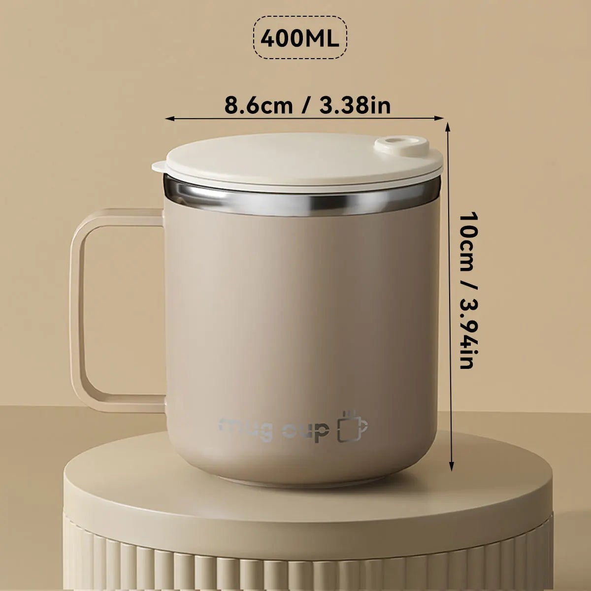 Insulated Stainless Steel Coffee Mug with Double Wall Lid and Handle for Travel 8 Oz - Image 8