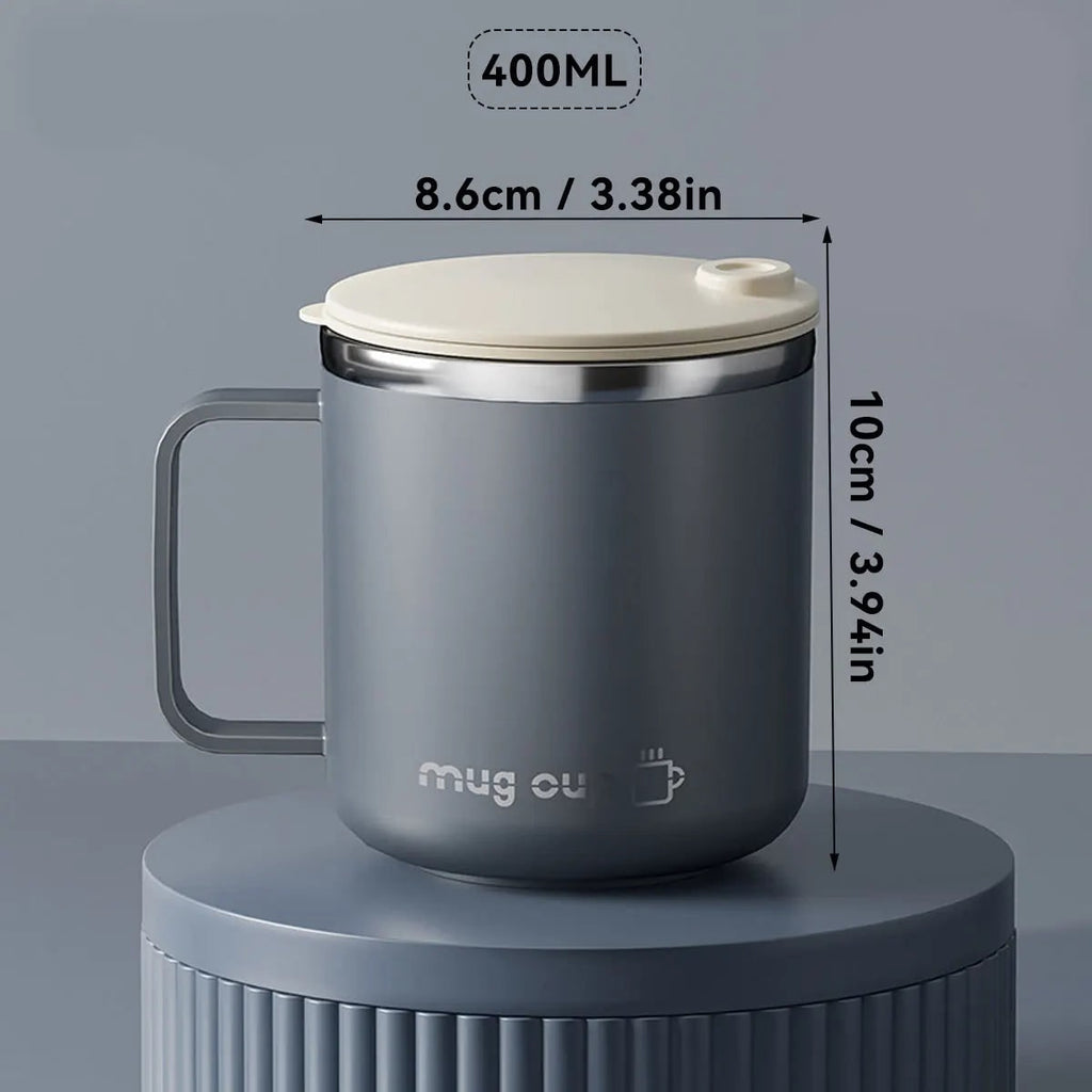 Insulated Stainless Steel Coffee Mug with Double Wall Lid and Handle for Travel 8 Oz - Image 9