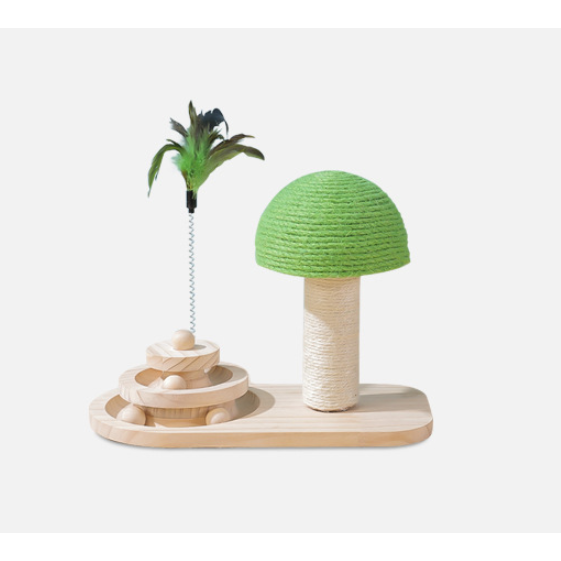 Interactive Cat Toys with Ball Track Scratching Post and Spring Wand - Image 1