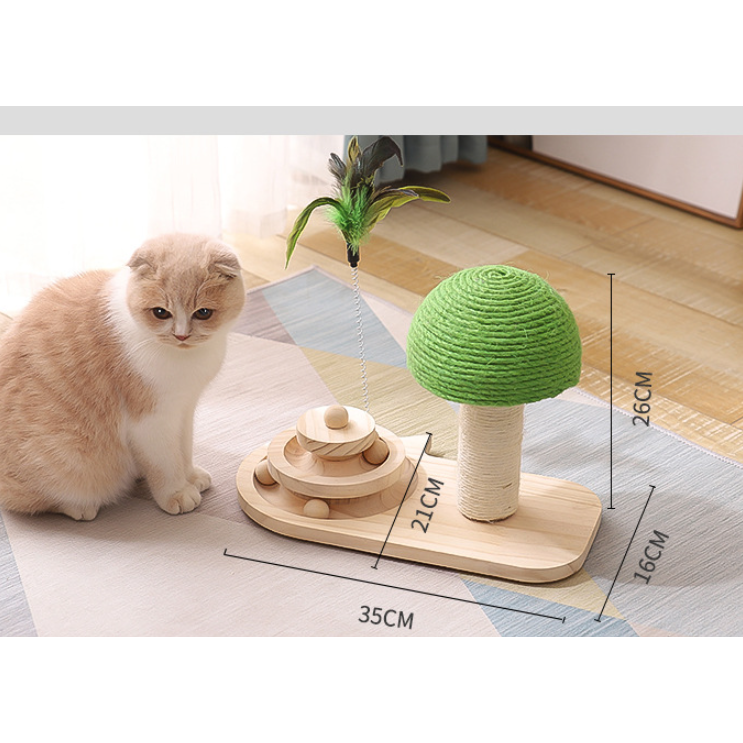 Interactive Cat Toys with Ball Track Scratching Post and Spring Wand - Image 5