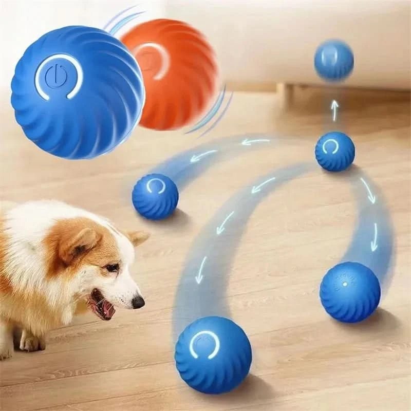 Interactive Dog Ball Toy with Motorized Rolling Motion and Textured Rubber Exterior - Image 2