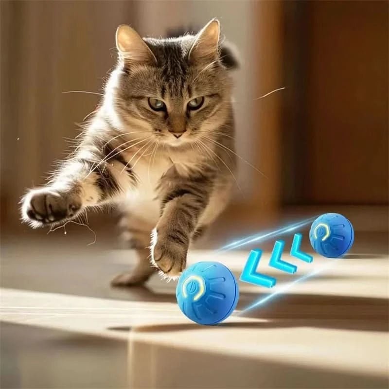 Interactive Dog Ball Toy with Motorized Rolling Motion and Textured Rubber Exterior - Image 3