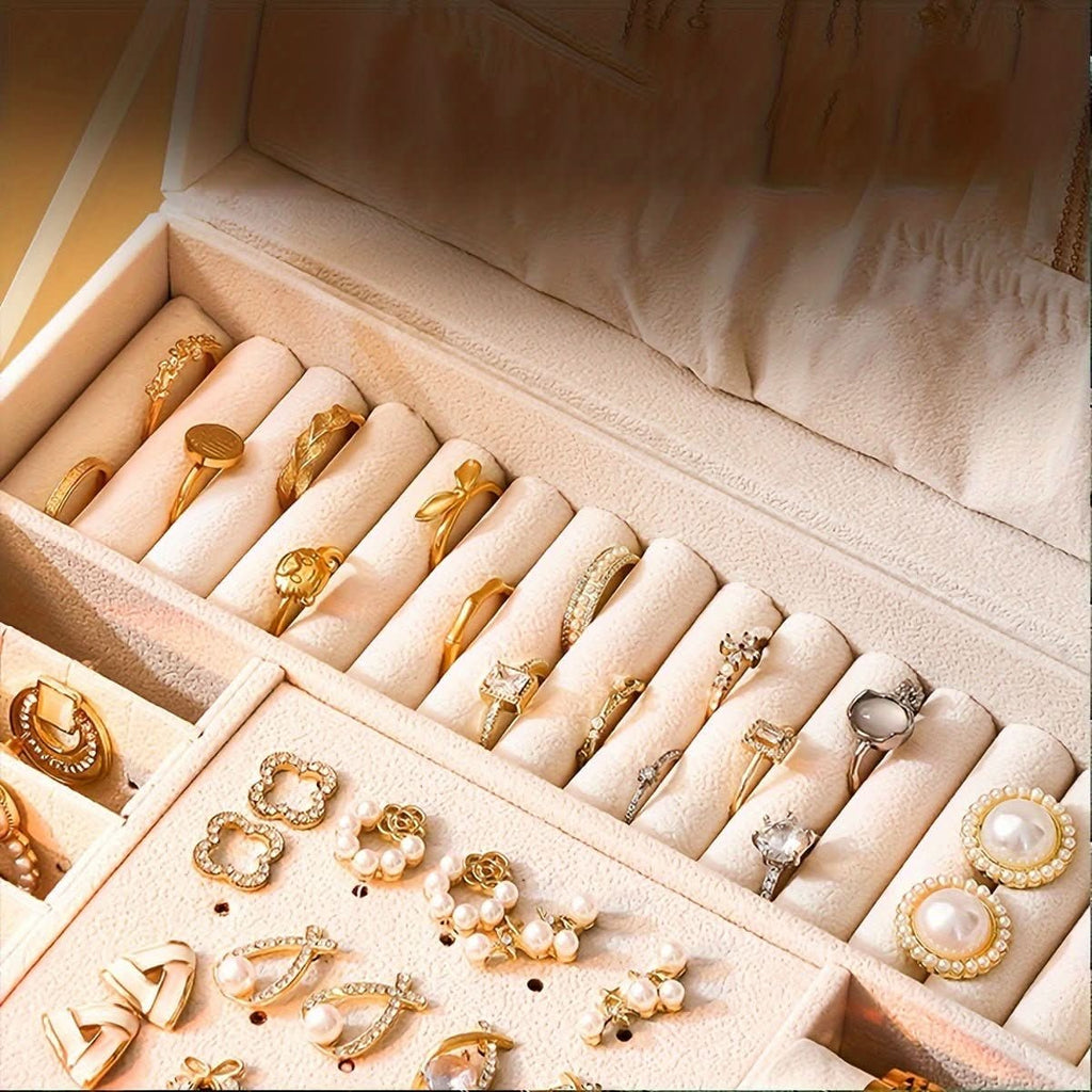Jewelry Box Storage Organizer with Drawers Velvet Lining and Travel Case Design Gift Boxes - Image 9