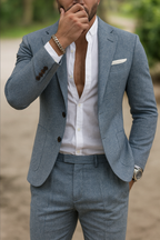 Ellese — Men’s Casual Slim‑Fit Suit - slim, tailored silhouette
