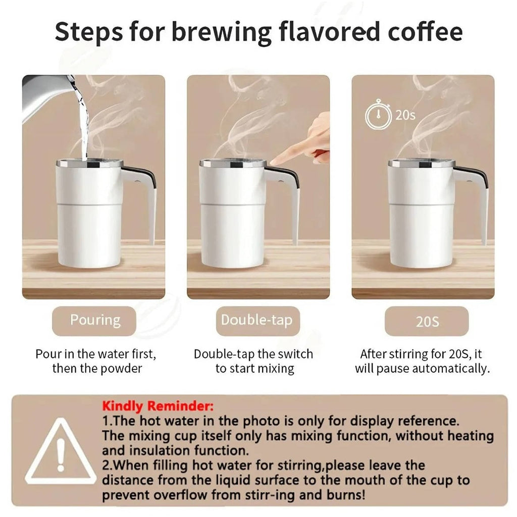 Keep Hot Coffee Self Stirring Heated Travel Mug with Magnetic Mixer and Temperature Display - Image 10