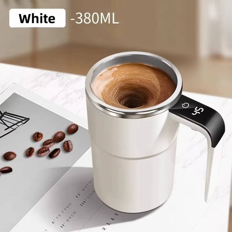 Keep Hot Coffee Self Stirring Heated Travel Mug with Magnetic Mixer and Temperature Display - Image 13