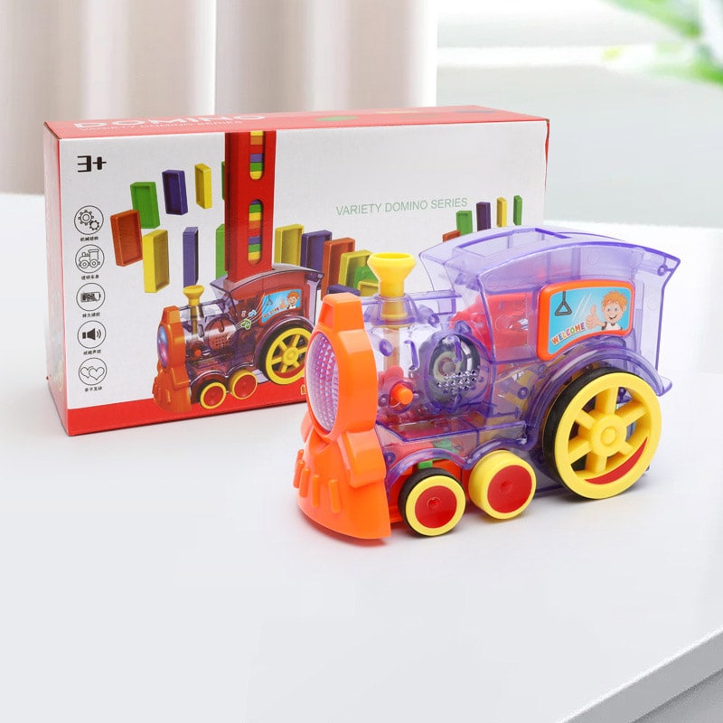Kids' Automatic Domino Train Toy Game with Electric Motor Dispenser for Mexican Dominoes Set - Image 2