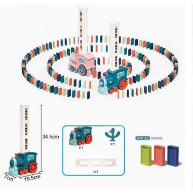 Kids' Automatic Domino Train Toy Game with Electric Motor Dispenser for Mexican Dominoes Set - Image 3