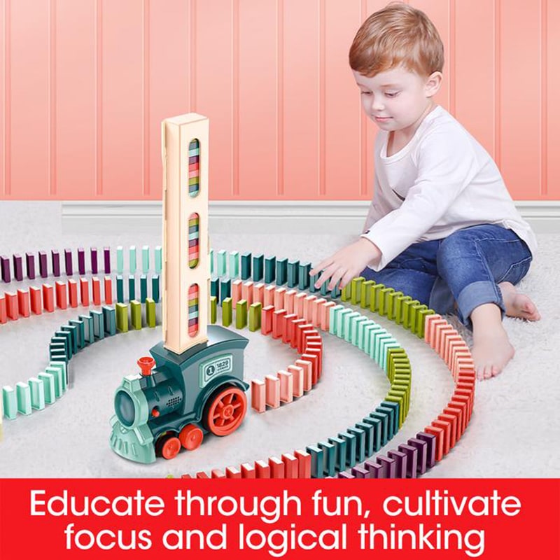 Kids' Automatic Domino Train Toy Game with Electric Motor Dispenser for Mexican Dominoes Set - Image 4