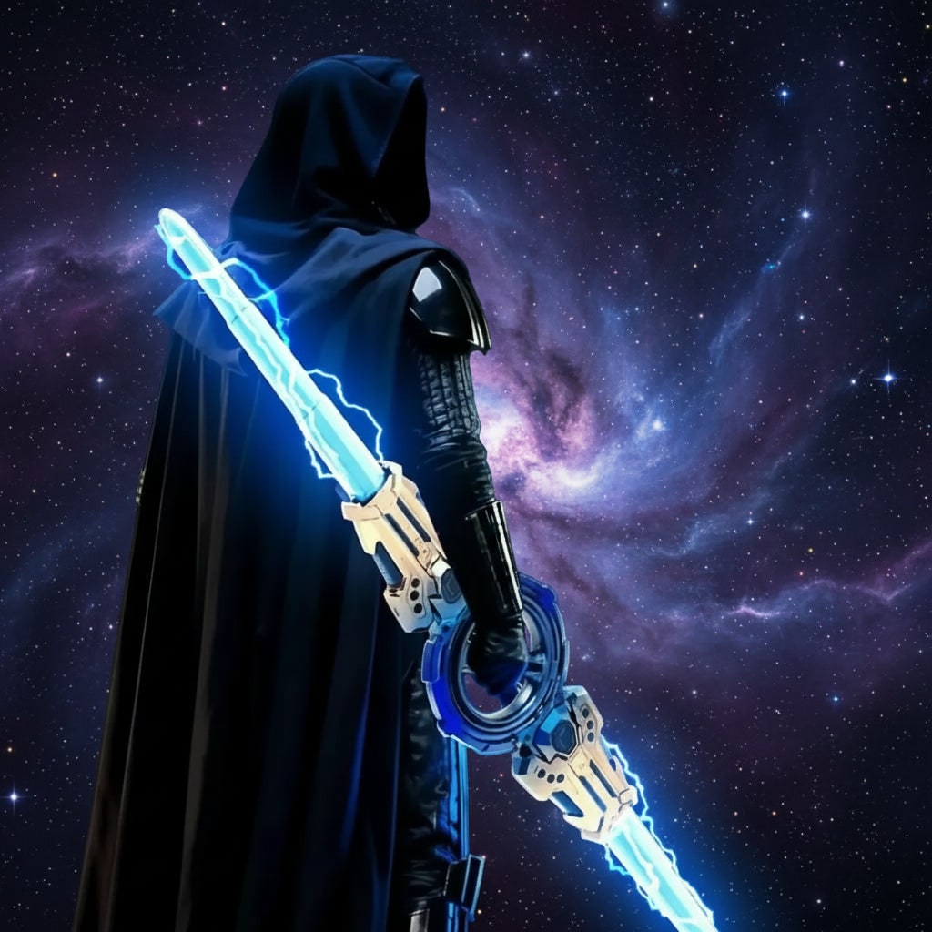 Kids' Double Bladed Lightsaber Toy Sword with LED Light Up Effects and Retractable Blades - Image 6