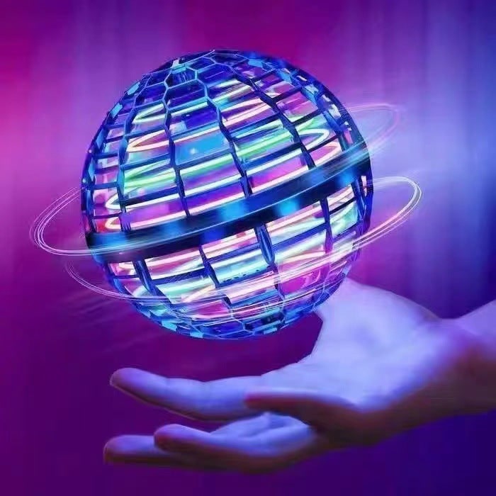 Kids' Flying Orb Toy Hover Ball with LED Lights and Mesh Cage Design - Image 2