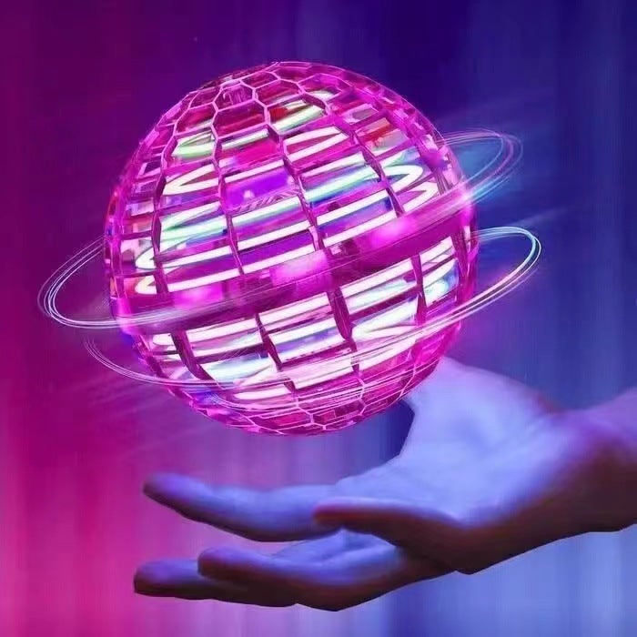Kids' Flying Orb Toy Hover Ball with LED Lights and Mesh Cage Design - Image 3