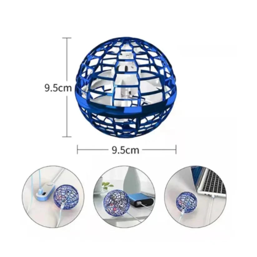 Kids' Flying Orb Toy Hover Ball with LED Lights and Mesh Cage Design - Image 5
