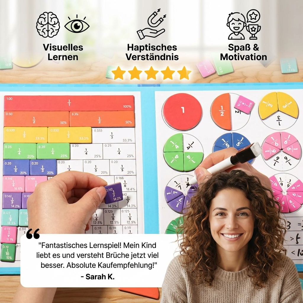 Kids' Fraction Bars Model with Magnetic Tiles and Circles Activity Book - Image 2