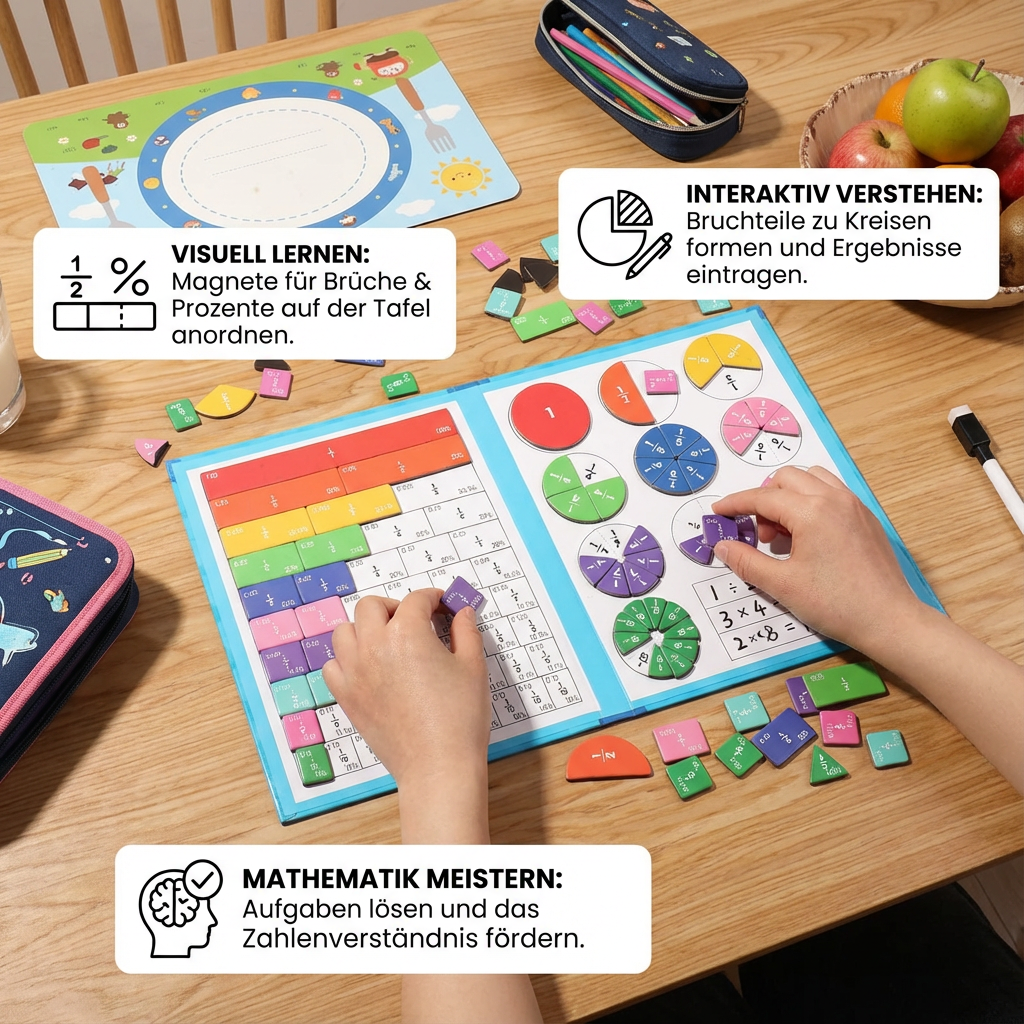 Kids' Fraction Bars Model with Magnetic Tiles and Circles Activity Book - Image 3
