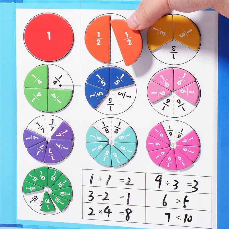 Kids' Fraction Bars Model with Magnetic Tiles and Circles Activity Book - Image 9