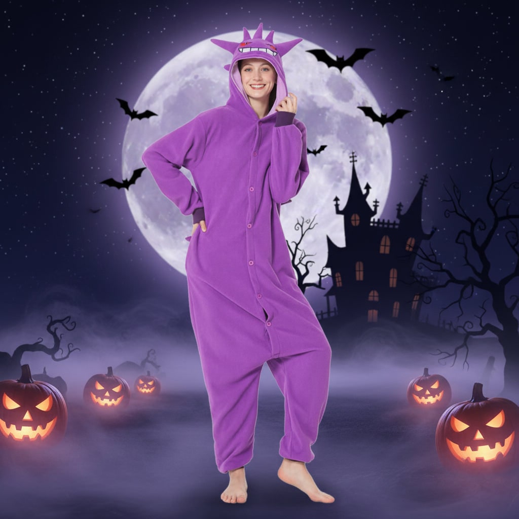 Kids' Grinch Onesie Pajamas with Hood and Tail - Image 1