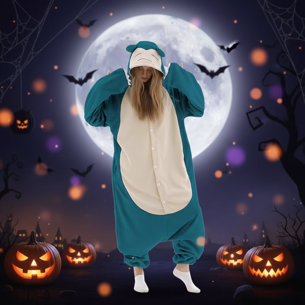Kids' Grinch Onesie Pajamas with Hood and Tail - Image 4