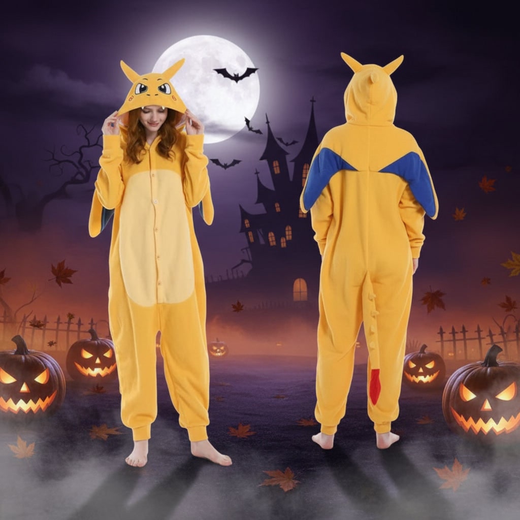 Kids' Grinch Onesie Pajamas with Hood and Tail - Image 8