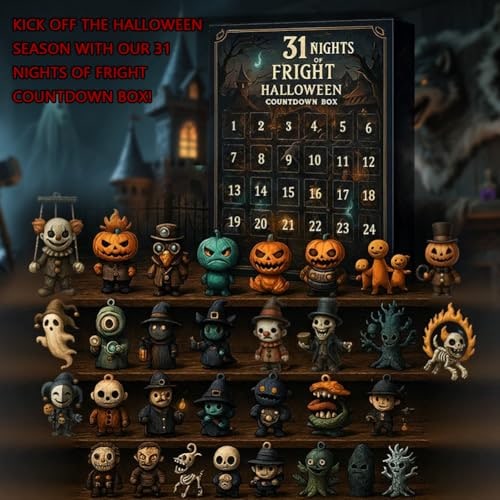 Kids' Halloween Advent Calendar Countdown with Spooky Miniature Figurines for Holiday Decoration - Image 2