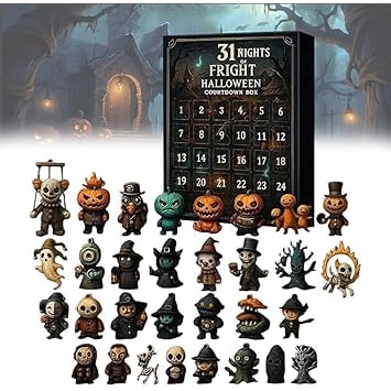 Kids' Halloween Advent Calendar Countdown with Spooky Miniature Figurines for Holiday Decoration - Image 4