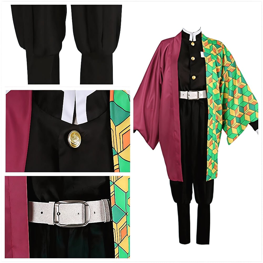 Kids' Halloween Anime Cosplay Costume and Character Outfits Set with Haori Kimono and Layered Pieces - Image 12