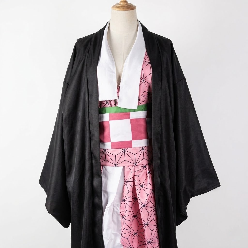 Kids' Halloween Anime Cosplay Costume and Character Outfits Set with Haori Kimono and Layered Pieces - Image 2