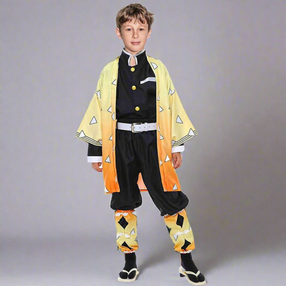 Kids' Halloween Anime Cosplay Costume and Character Outfits Set with Haori Kimono and Layered Pieces - Image 7