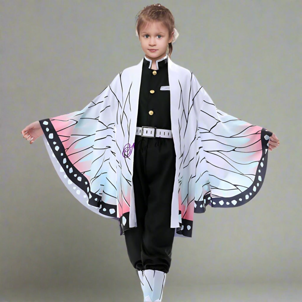 Kids' Halloween Anime Cosplay Costume and Character Outfits Set with Haori Kimono and Layered Pieces - Image 9