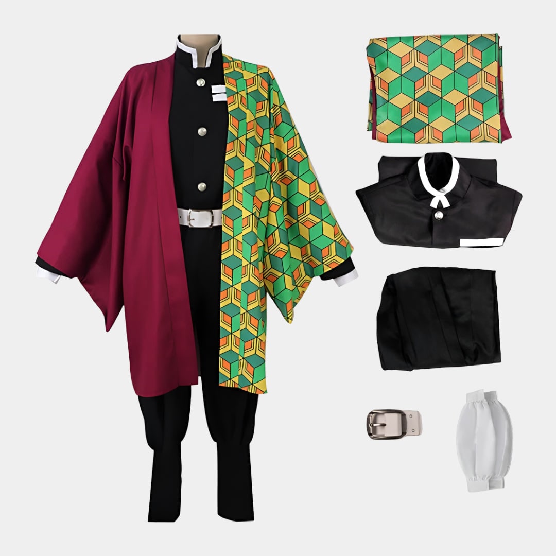 Kids' Halloween Anime Cosplay Costume and Outfits with Split Haori Jacket Fox and Set - Image 10