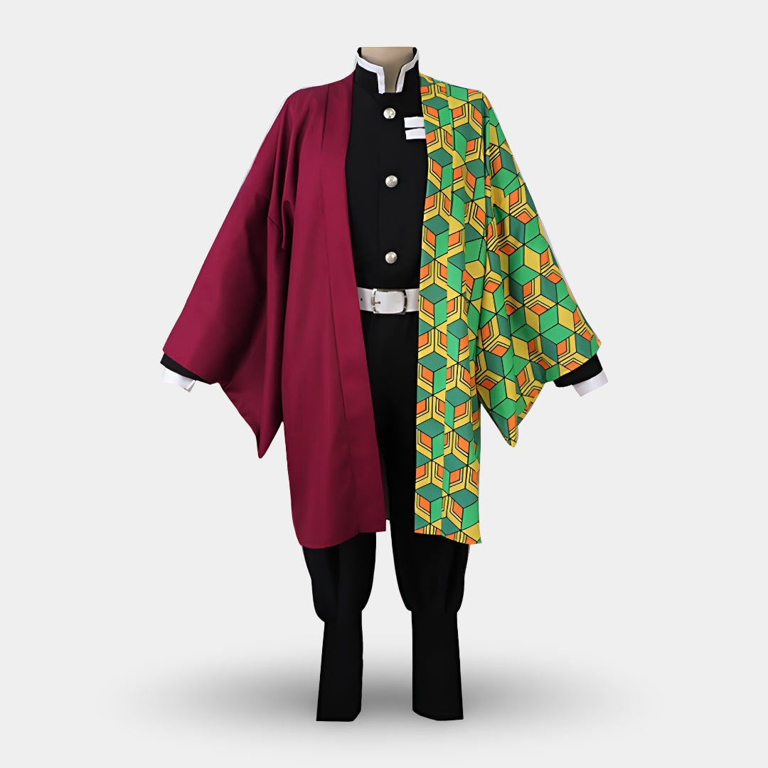 Kids' Halloween Anime Cosplay Costume and Outfits with Split Haori Jacket Fox and Set - Image 5