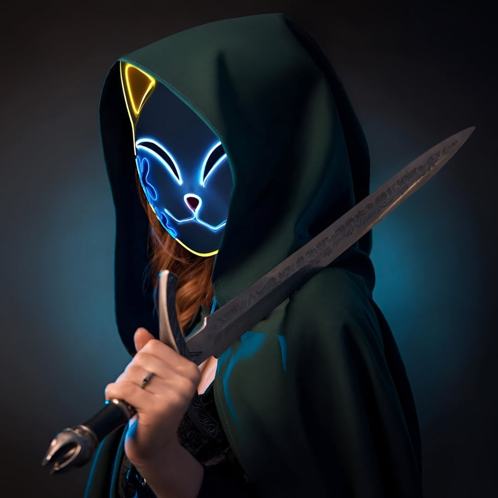 Kids' Halloween Anime Cosplay Costume with Flame Pattern Cape and Character Warrior Outfit - Image 11