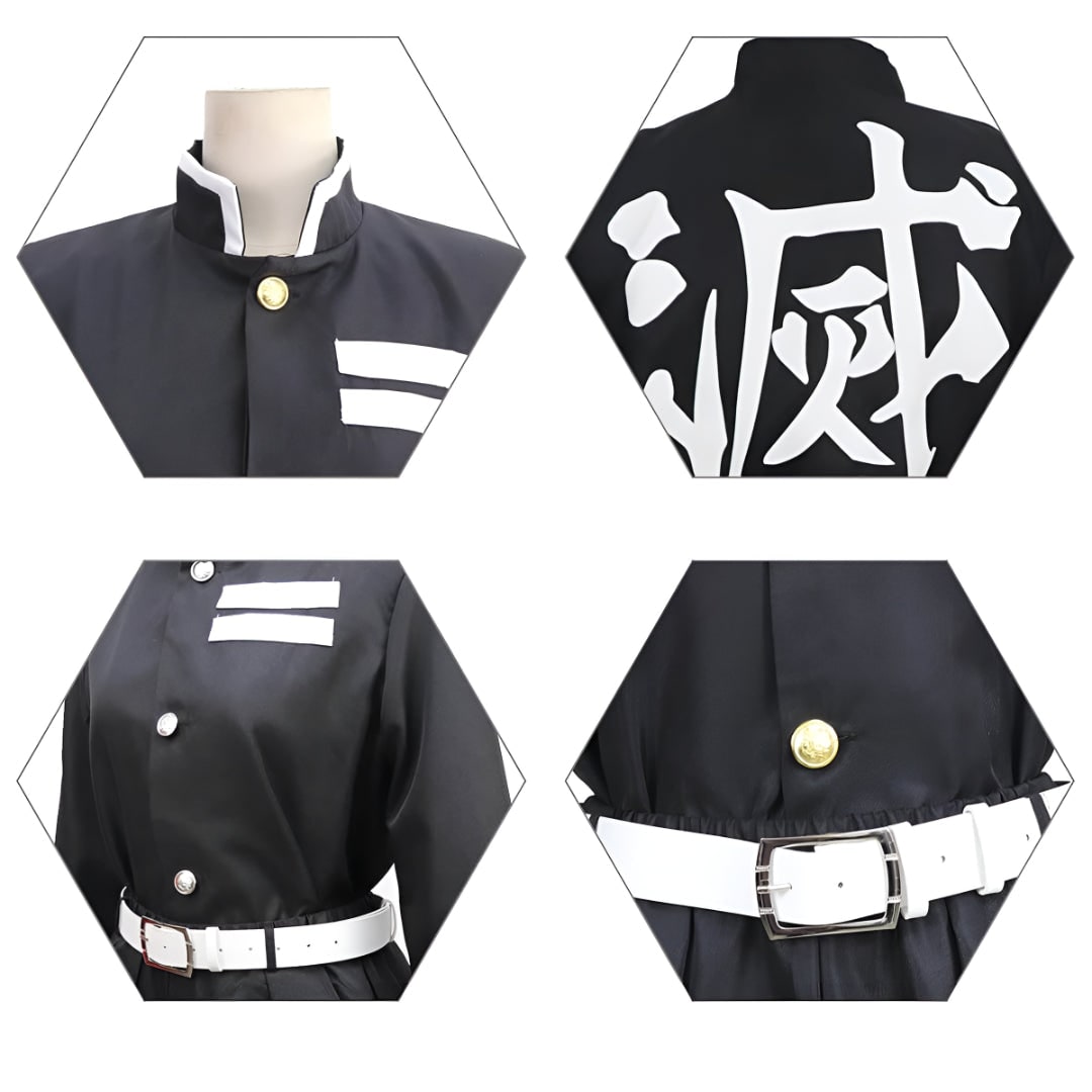 Kids' Halloween Anime Cosplay Costume with Flame Pattern Cape and Character Warrior Outfit - Image 6