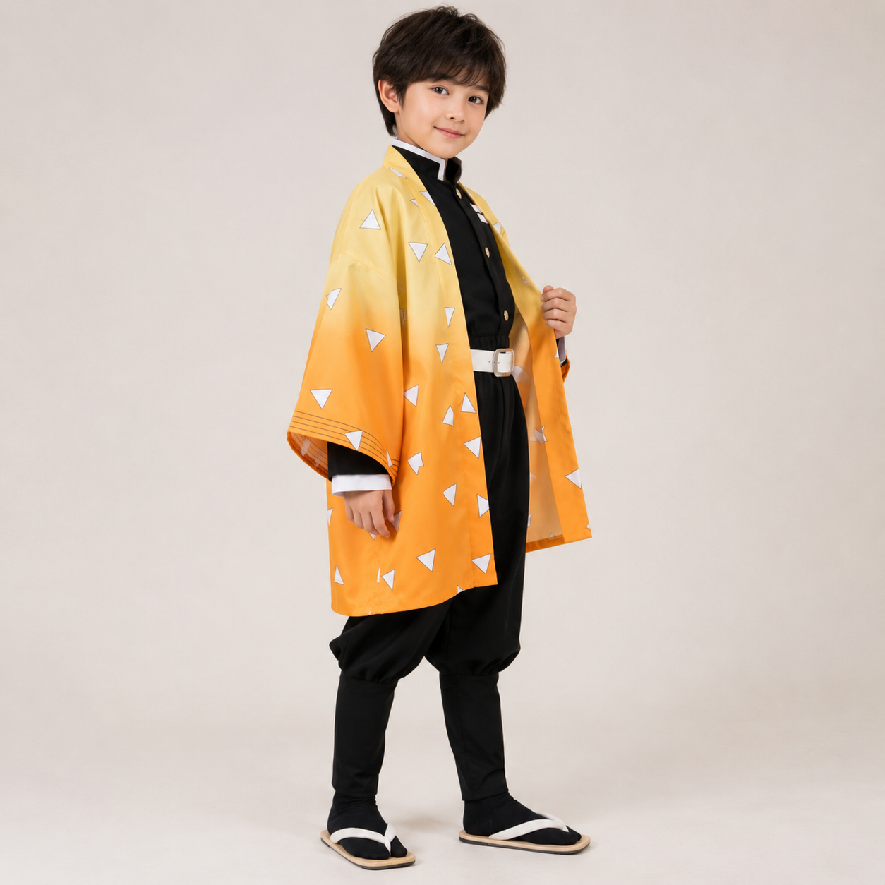 Kids' Halloween Anime Cosplay Costume with Haori Jacket Uniform Belt and Leg Wraps Character - Image 2
