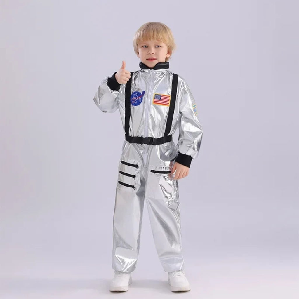 Kids' Halloween Astronaut Costume for Patch and Jumpsuit Space Suit Female - Image 2