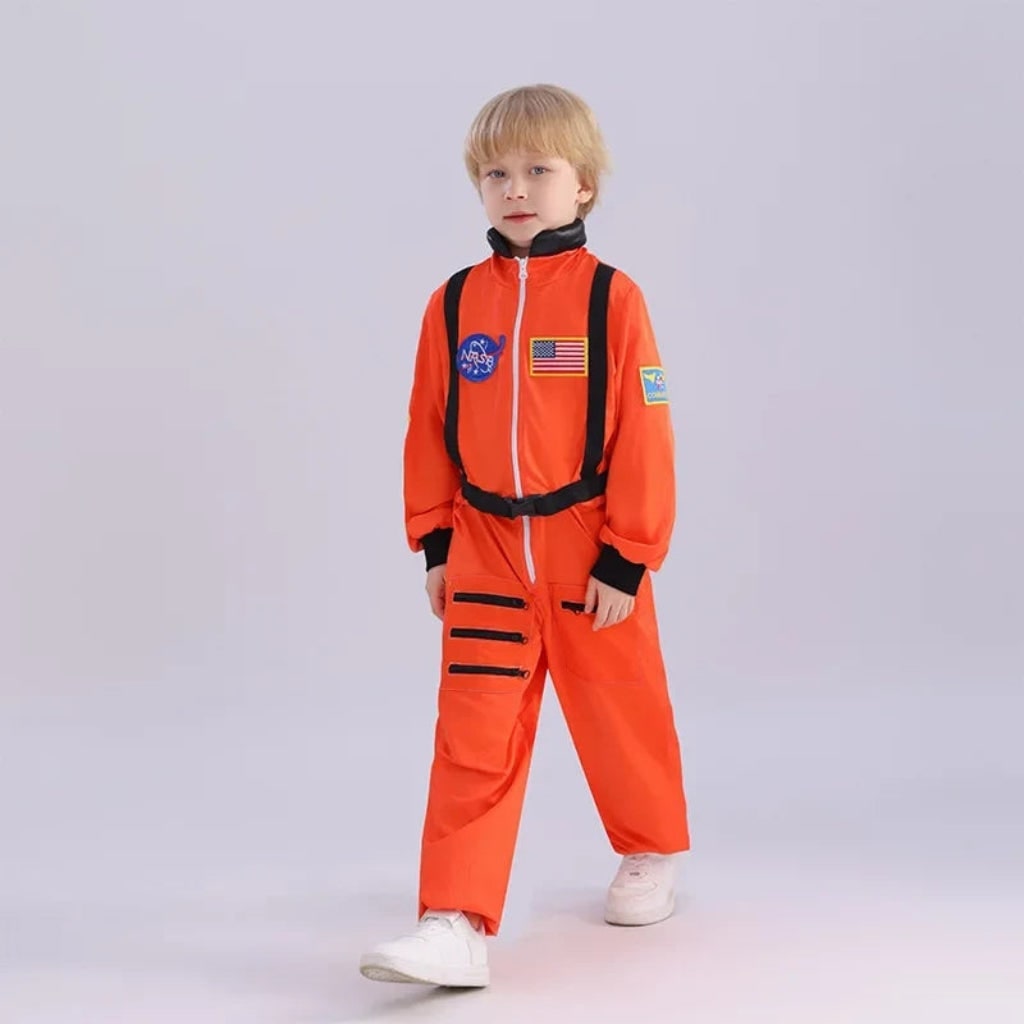 Kids' Halloween Astronaut Costume for Patch and Jumpsuit Space Suit Female - Image 3