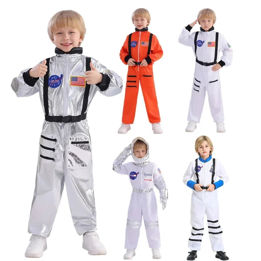Kids' Halloween Astronaut Costume for Patch and Jumpsuit Space Suit Female - Image 6