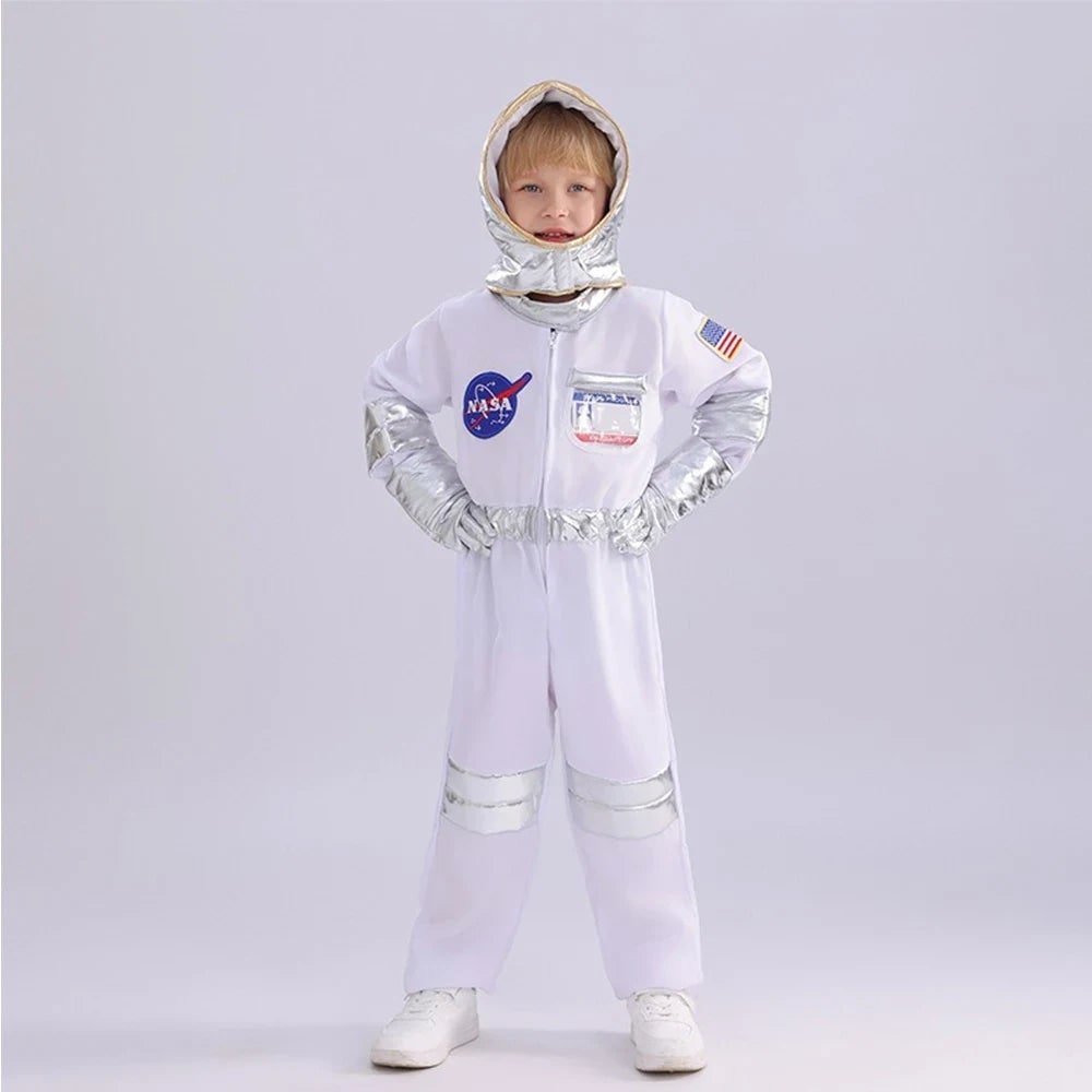 Kids' Halloween Astronaut Costume Jumpsuit Suit Space Patches and Harness for Explorer Pretend Play - Image 2
