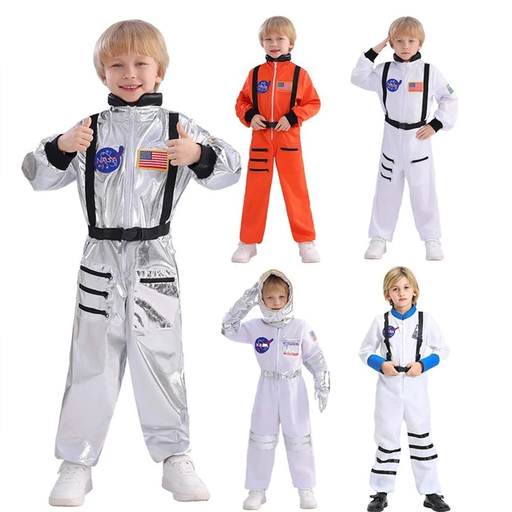 Kids' Halloween Astronaut Costume Jumpsuit Suit Space Patches and Harness for Explorer Pretend Play - Image 5