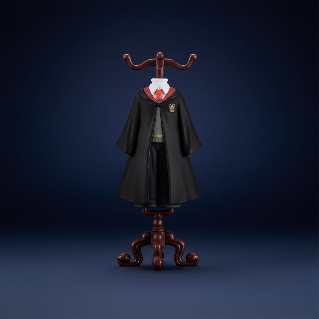 Kids' Halloween Collectible Wizard Figurine with Miniature Robes and Display Stand Mini Animal - Image 1