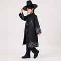Kids' Halloween Cosplay Costume Korean Hanbok with Hat Accessories and Silver Flame Patterns - Image 1