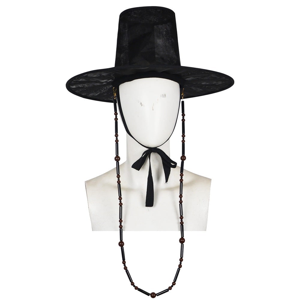 Kids' Halloween Cosplay Costume Korean Hanbok with Hat Accessories and Silver Flame Patterns - Image 4