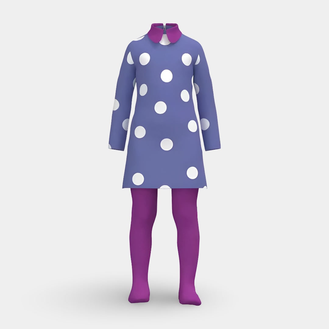 Kids' Halloween Cosplay Costume Polka Dot Dress with and Accessories for Envy Character Party - Image 3